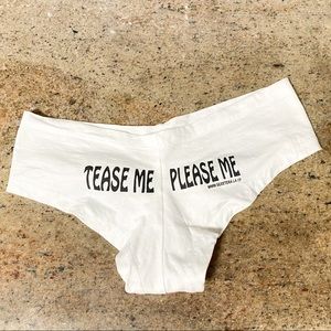 TEASE ME PLEASE ME white black cheeky cotton stretch hip hugger undies underwear